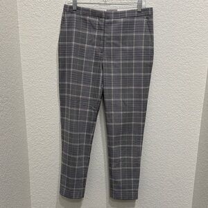 H&M Women's Gray and Blue Checkered Ankle Pants